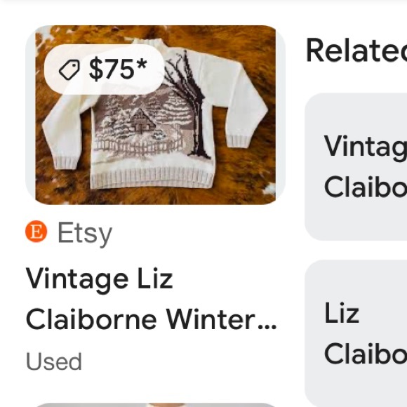 Winter Scene cotton sweater, size medium - Picture 2 of 3